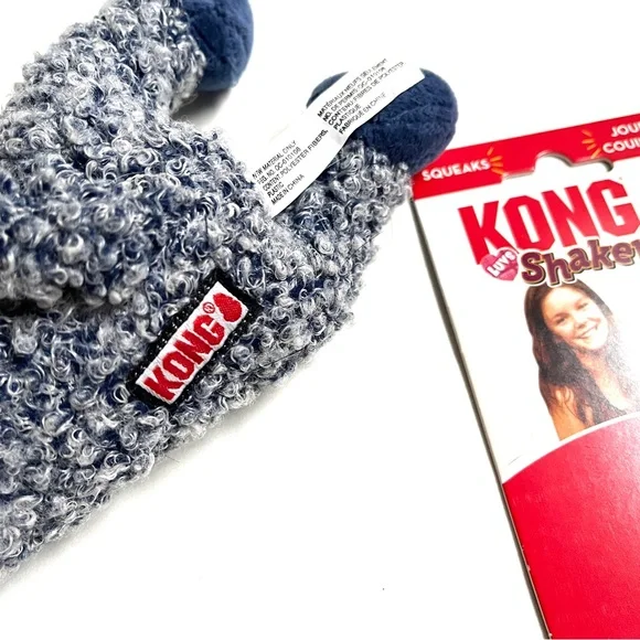 KONG Navy Plush Dog Toy with White Polka Dots NWT 1 foot long! - Picture 6 of 12